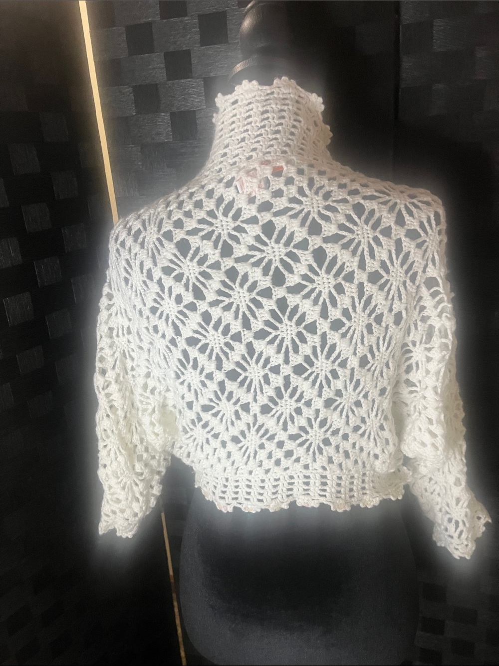 Love By Design off white Crochet Open-Front Bolero Shrug - Picture 2 of 3